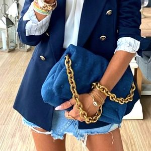 NWOT Zara Denim Quilted handbag